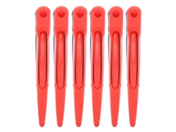 2026 6pcs Pinza de Pelo para Peinado Pinza de Pato para Peluquería Seccionar Teñir Rojo