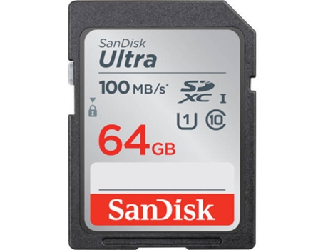 Cartão de Memória SANDISK Ultra 64GB SDXC100MB/s