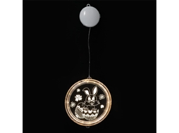 Luminária Led Pendente em Formato de Coelho da Páscoa, 16 Cm, com Ventosa. Luz Decorativa Festiva a Bateria. SFUSHOS