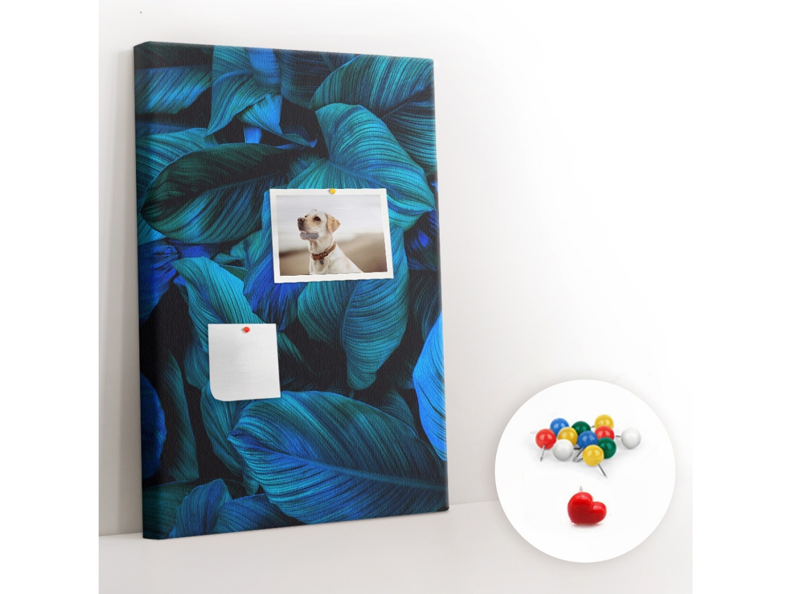 Lousa De Cortiça Folhas Exóticas Para O Escritório Espelharte (40x60 Cm)