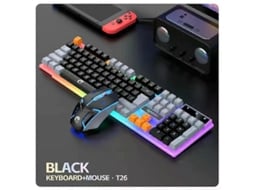 Raiku T26 Teclado E Mouse Único Com Três Tons, Teclado Luminoso, Conjunto De Teclado Mecânico Para Jogos Com Fio Ly Ebike