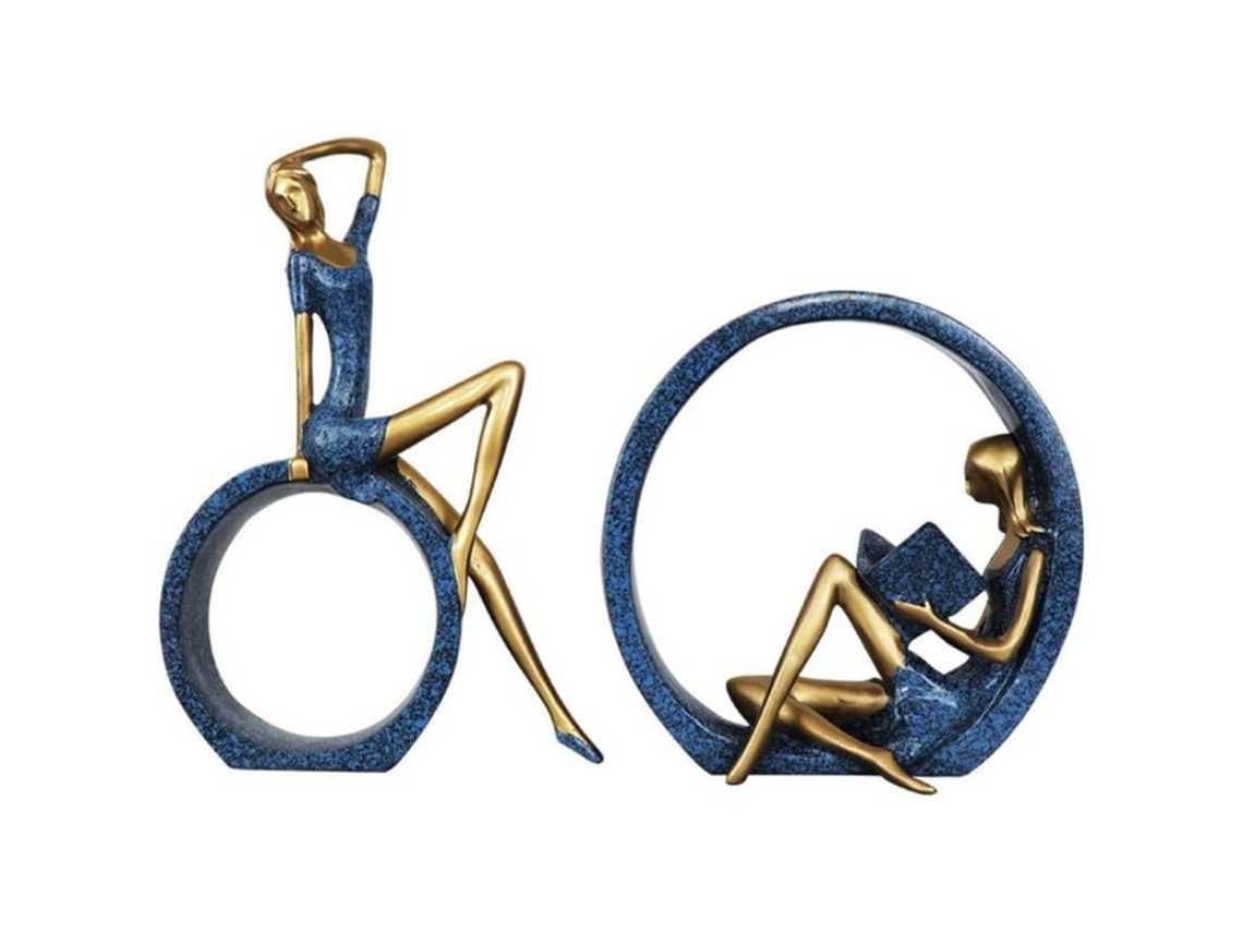 Estátua decorativa pequena de resina, escultura de ioga, presente para decoração de casa, mesa ou prateleira.
