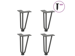 Vidaxl Pernas De Grampo Para Mesa De Centro 4 Peças Antracite 20 Cm Aço Maciço