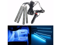 Luzes decorativas para interiores de carros, conjunto de luzes neon para SUVs, 48 LEDs, 5050smd, azul Gelo-glime, 12v