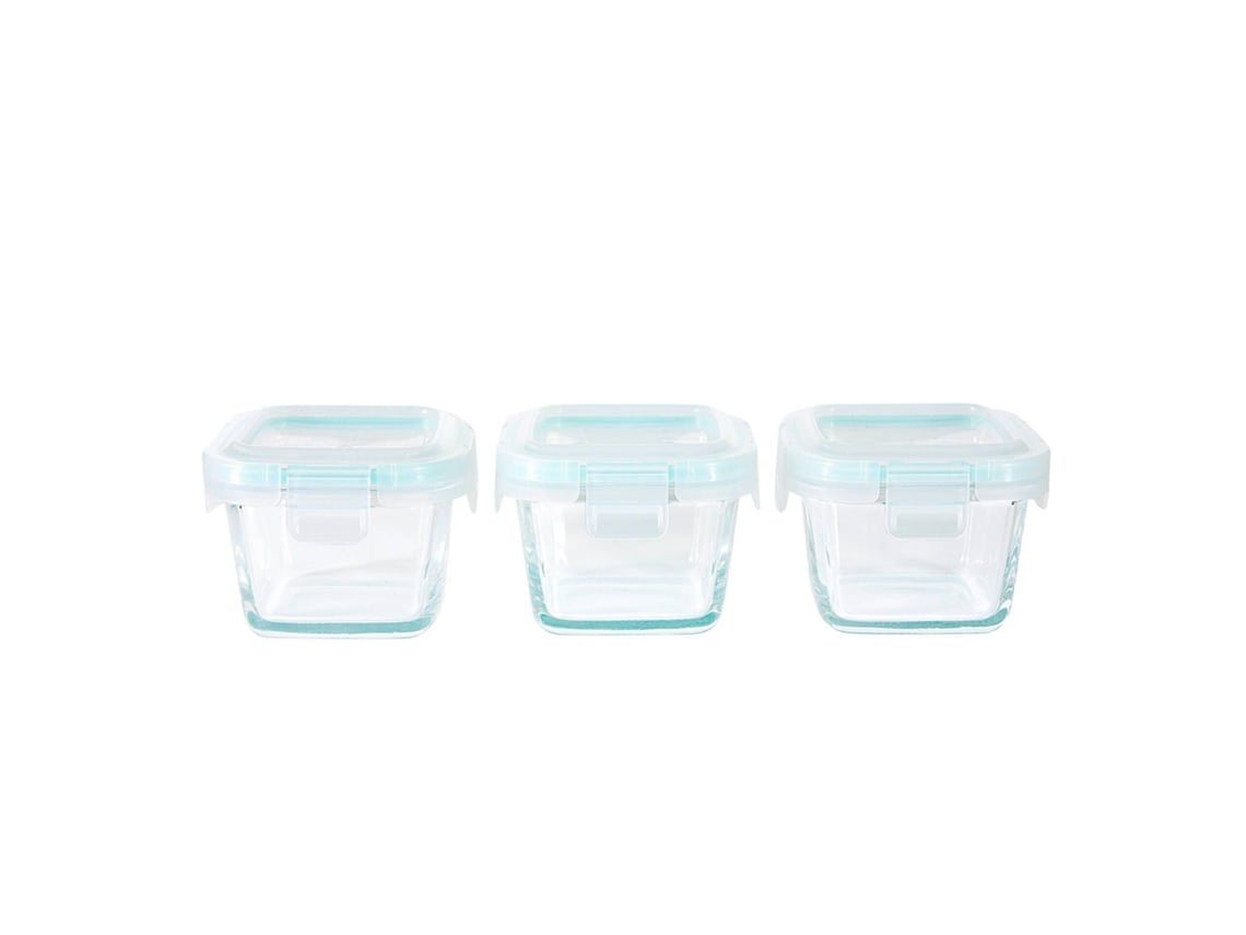 Conjunto 3 Caixas Herméticas Vidro Kasa
