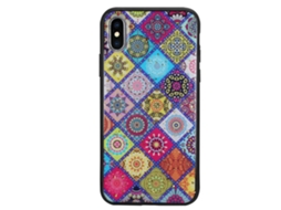 Capa de Telefone com grade colorida EOOCOO para iPhone XS Max