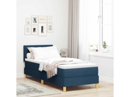 Vidaxl Cama Box Spring Led Com Fitas Led Azul 80 X 200 Cm Tecido