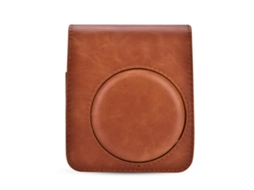 Funda De Couro Pu Protetora Com Correia Para Fujifilm Instax Mini 70 (marrom)