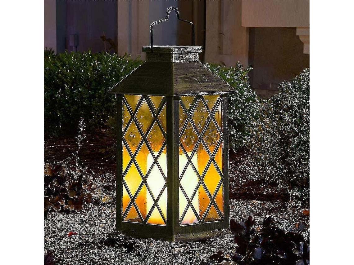Lanterna Solar Para Jardim Ao Ar Livre, Lanterna Suspensa Led Brilhante Sem Chama C Olysi Shop
