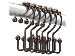 Gancho de cortina de chuveiro de metal resistente à ferrugem, 12 unidades, bronze S/MARCA