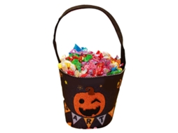 Cesto Doces Halloween Infantil Pumpkin Tela Não Tecida