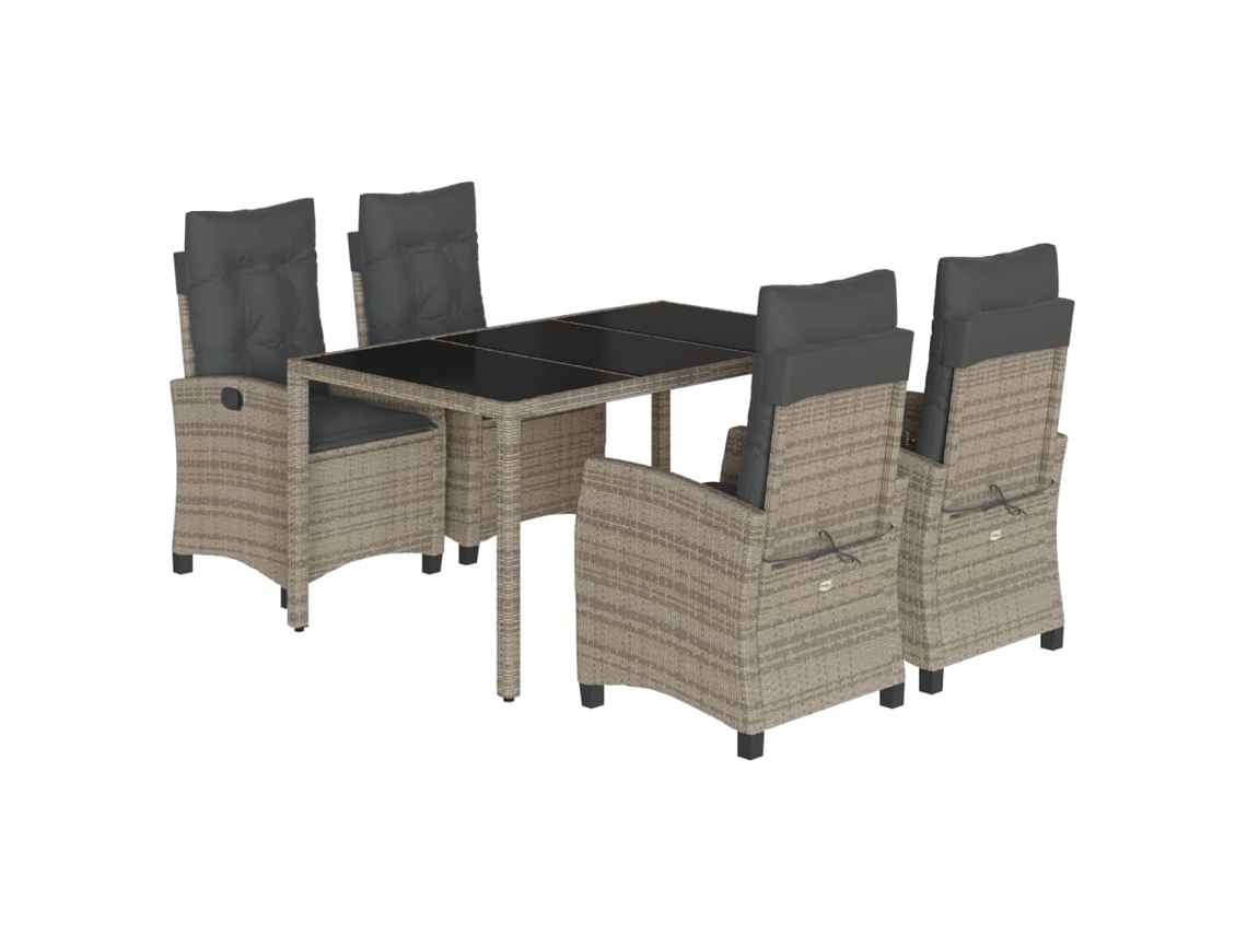 Garden Dining Set, Garden Dining Sets Vidaxl Cinzeto Rattan / Vime (150 Cm Table Length)