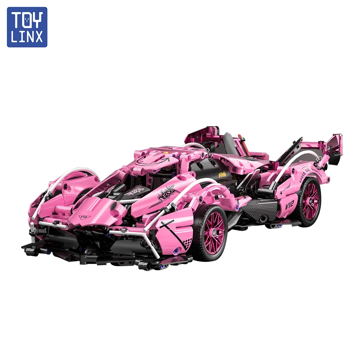 Conjunto De Blocos De Montar Para Montar Um Carro Esportivo Rosa (981 Peças) - 981 Peças.