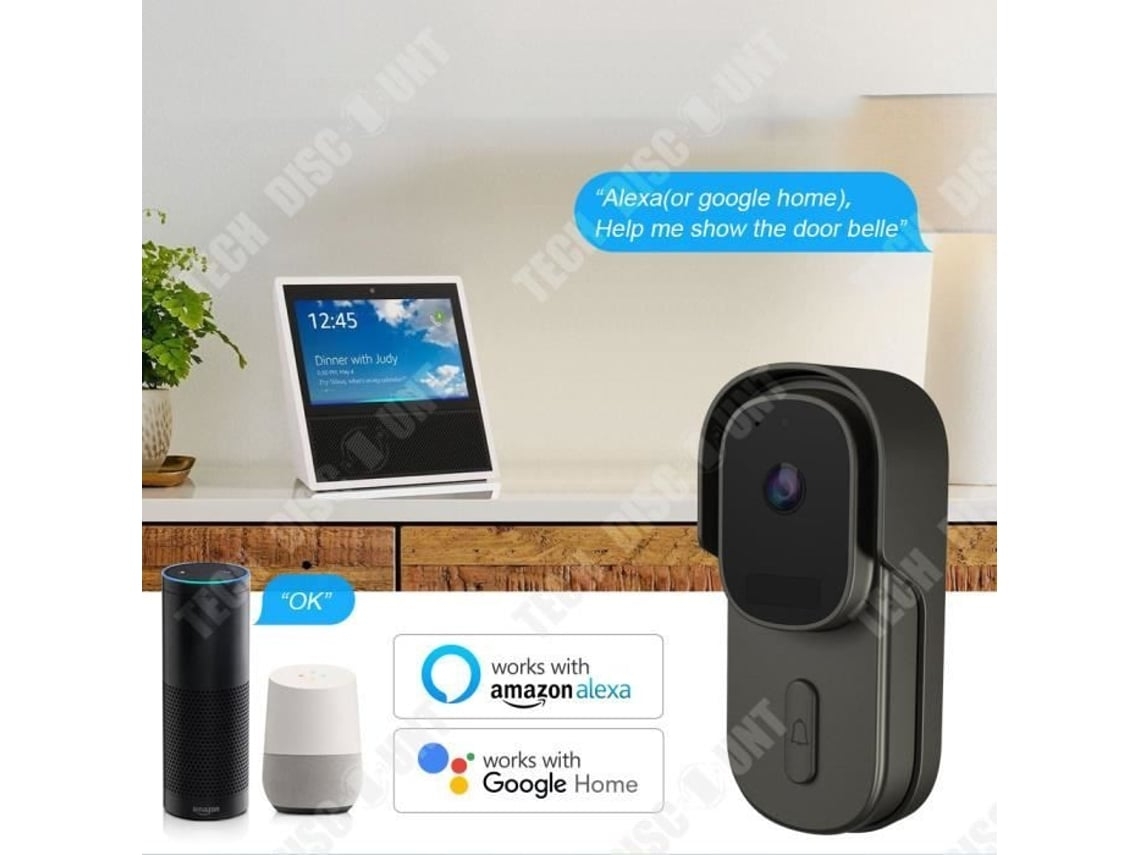 Campainha Inteligente Td® Tuya Vídeo Hd 1080p Via Wi Fi Visão Noturna Infravermelha Sem Fio Brilvibera_ozo