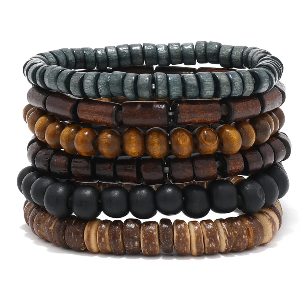 Pulseira de Contas de Madeira, Pulseira com Cruz da Árvore da Vida para Meditação de Ioga MDUG