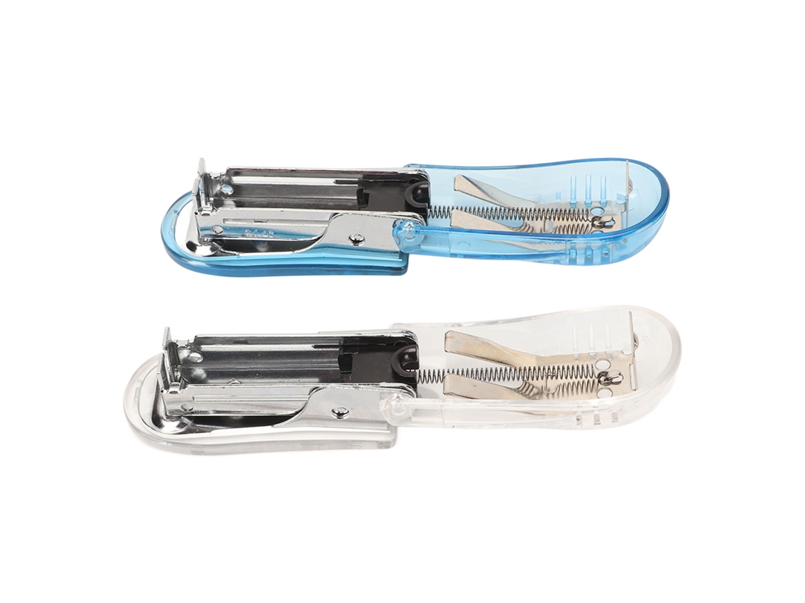 2pcs Grampeador Mini Capacidade 20 Folhas Estrutura De Alavanca Portátil Para 24pin 6pin Branco Azul