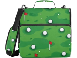 Organizador de Cartões de Golfe Verde, 1,5 Polegadas com 3 Anéis, Parte Superior e Lateral, Cartões Fáceis de Transportar