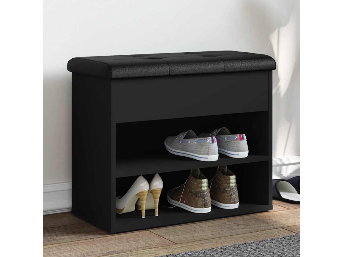 Vidaxl Banco Sapateira 62x32x50 Cm Derivados De Madeira Preto