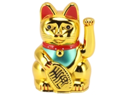 Gato Da Sorte Decorativo Dourado 4 Polegadas Mesa Presente