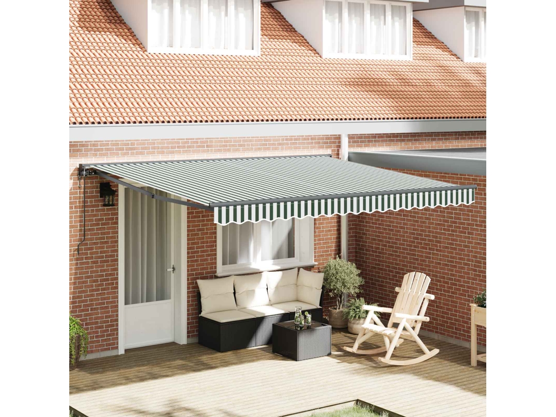 Vidaxl Estrutura De Toldo Verde E Branco 400 × 300 Cm