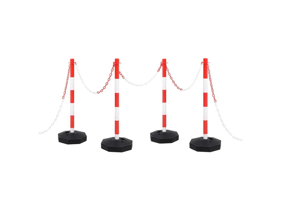 Vidaxl Conjunto De Postes Com Corrente De Plástico 10 M