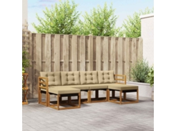 Vidaxl Conjunto De Sofás Para Exterior 6 Unid. Natural E Bege