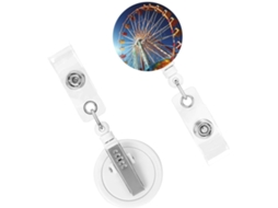 Suporte retrátil para crachá, com espirais para crachá, resistente, ideal para atrações turísticas, com clipes reforçados.