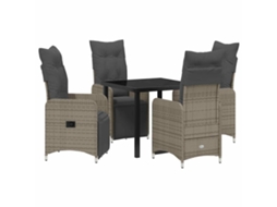 Conjunto de Jantar para Jardim 5 Pcs Bege Vime Pe MAISON EXCLUSIVE