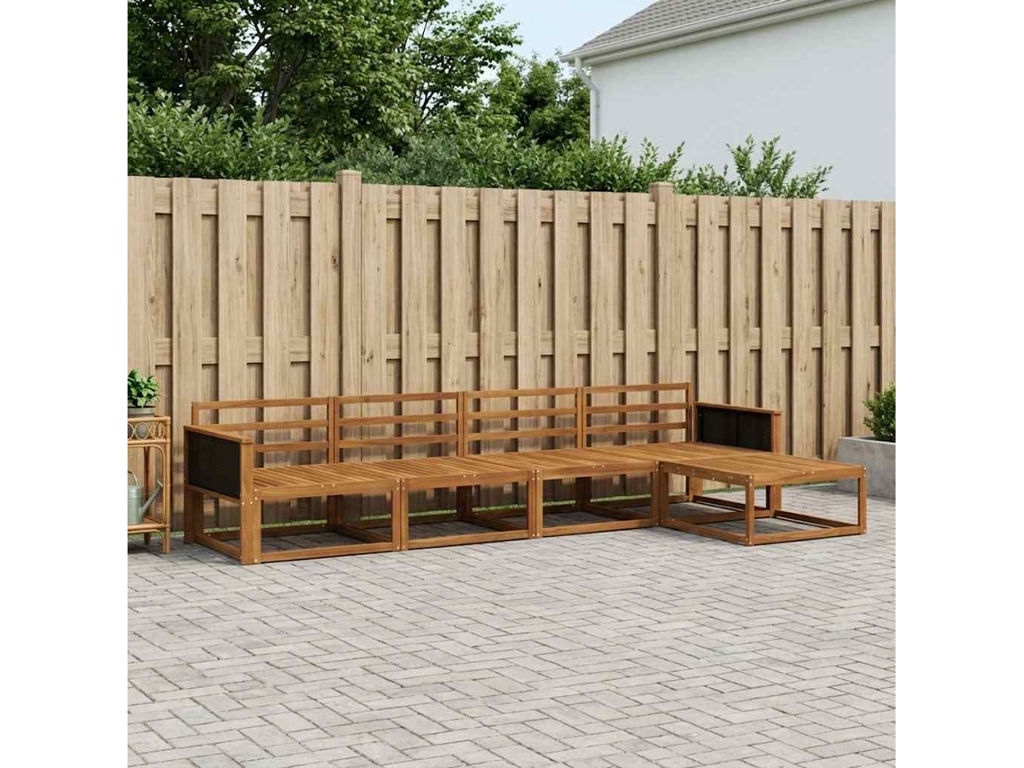 Vidaxl Conjunto De Sofás Para Exterior 5 Unid. Natural