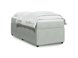 Vidaxl Cama Com Molas/colchão 80x200 Cm Veludo Cinza-claro