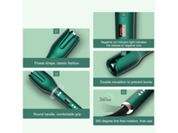 Curlador Automático De Cabelo Com Íons Negativos Ajuste De Temperatura 17 Marchas Modos De Rotação Esquerda E Direita