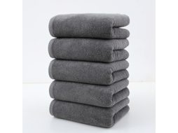 Toalha 100% Algodão, Macia e Absorvente, Pacote com 5 Unidades, Cinza Escuro/34x78cm AQUAFORGE