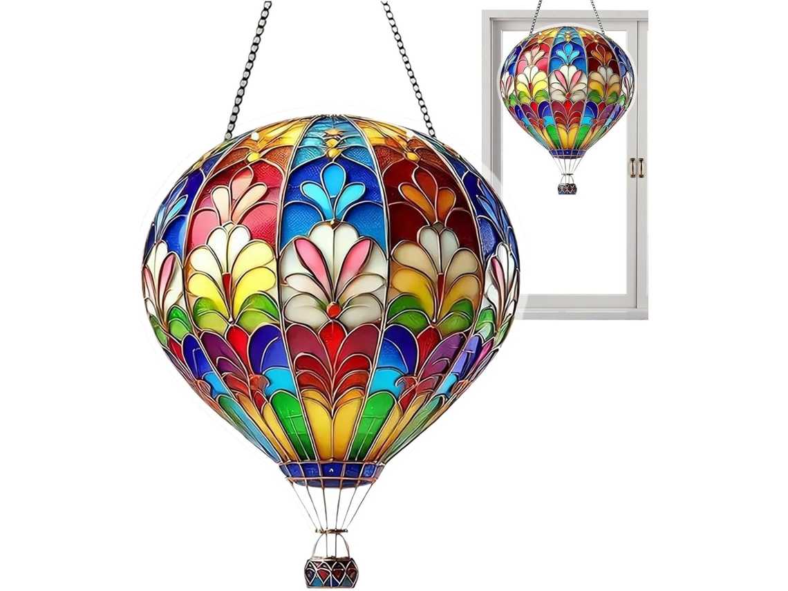 Decoração Suspensa Em Acrílico, Pego em Balão de Ar Quente, Luz Solar de Jardim em Balão de Ar Quente,