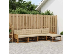 Vidaxl Conjunto De Sofás Para Exterior 5 Pcs Natural E Bege