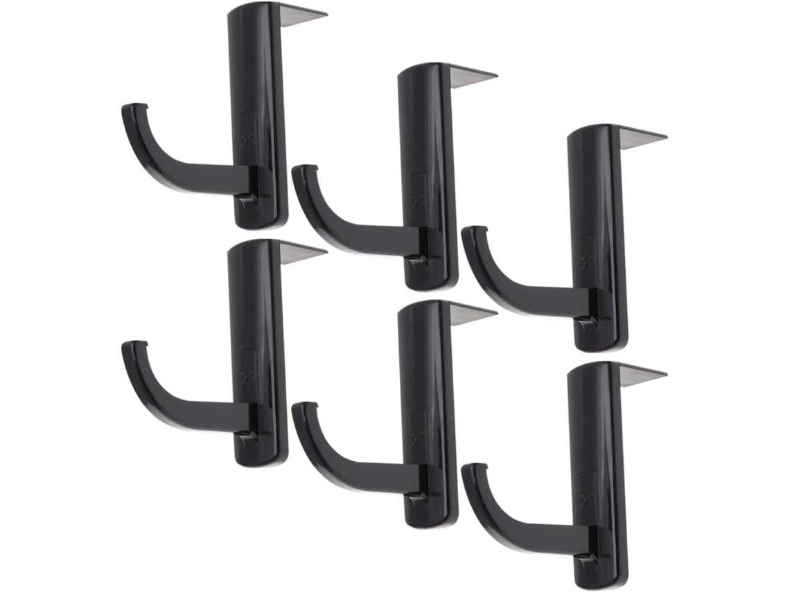 Conjunto de 6 Ganchos/suportes Pretos para Fones de Ouvido, Ideais para Armazenamento Compacto na Parede. SFUSHOS