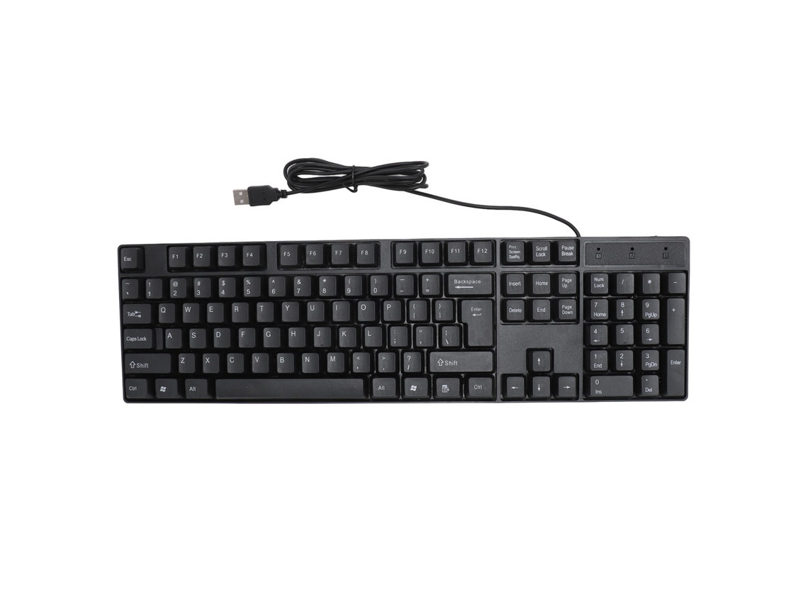 Teclado de Linguagem Minoritária 104 Teclas Usb com Fio Ergonomico para Gaming e Trabalho S/MARCA