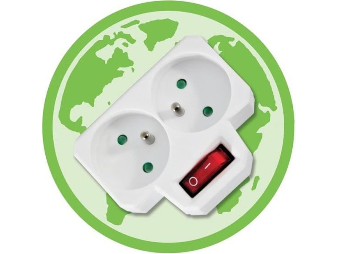 Bloco De Tomadas Não Especificado 2 Tomadas Com Modo De Espera Interruptor Liga/desliga 3600w Máx Branco