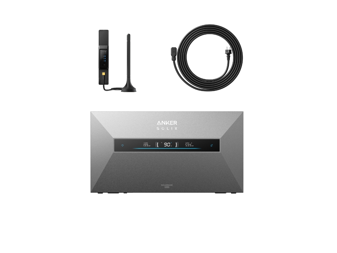 Kit ANKER Solix Solarbank Max AC com Adaptador Schuko e Smart Meter Gen 2 Monofásico 7kwh