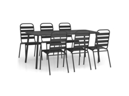 Maison Exclusive - 7 Pcs Conjunto De Jantar Para Jardim Aço Antracite