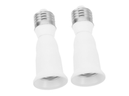 Adaptador Extensor De Soquete Para Lâmpada E26/e27 Em Pc Branco, Kit De 2, Design Multifuncional E Fácil