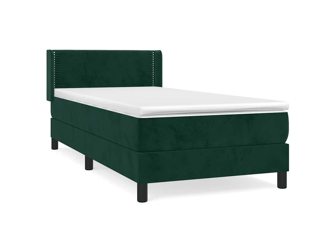 Cama com Molas/colchão 80x200 Cm Veludo Verde escuro MAISON EXCLUSIVE