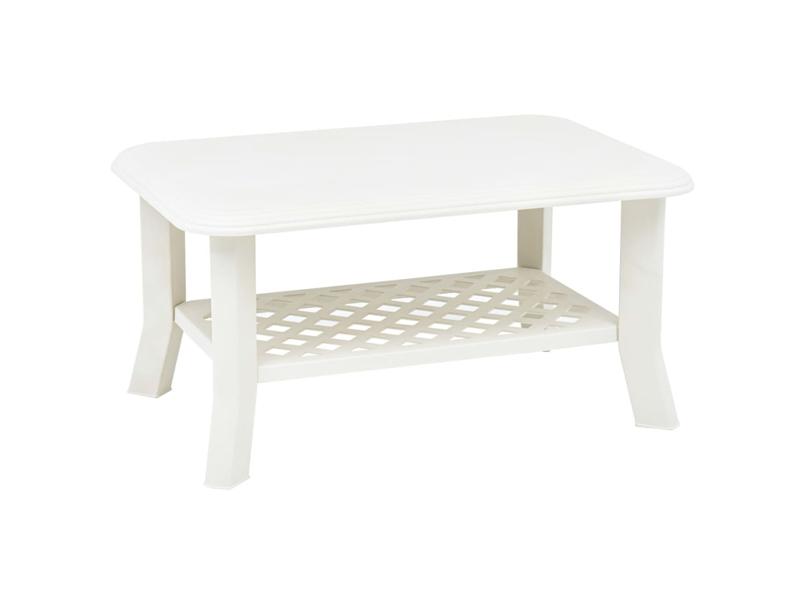 Vidaxl Mesa De Centro 90x60x46 Cm Plástico Branco