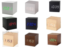 Despertador LED Gingko Cube com Som, Brilvibera em Várias Cores (Hora, Data e Temperatura)