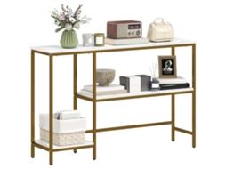 Mesa de Console CHEZMOI com 3 gavetas e tampo em madeira (100x35x76,5 cm)