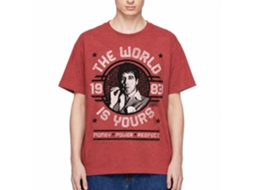 Rockinstone Scarface Movie World Is Yours Emblem Heather Red Adult T-shirt Size:xxl
