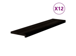 vidaXL Tapetes de escada 12 pcs 110x25x2 cm carvalho castanho escuro