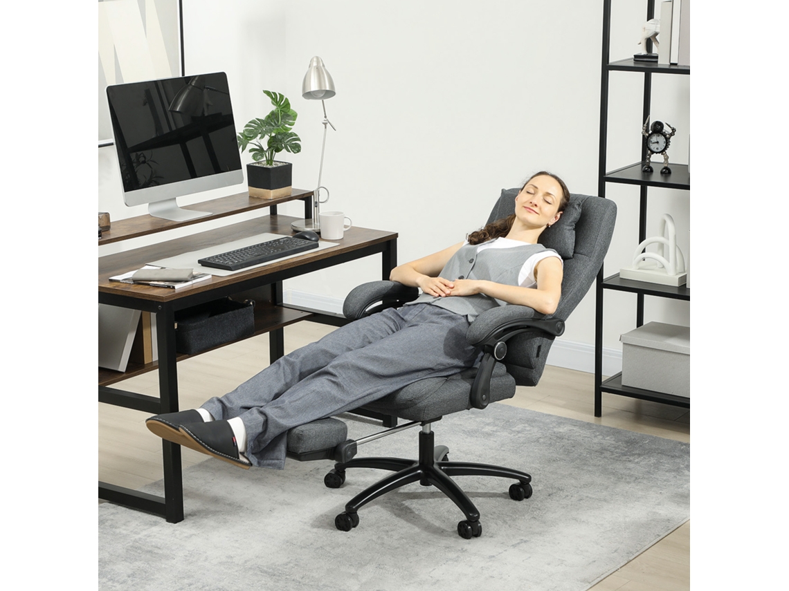 Massage Office Chair, Usb Interface, Swivel Wheels, Dark Gray