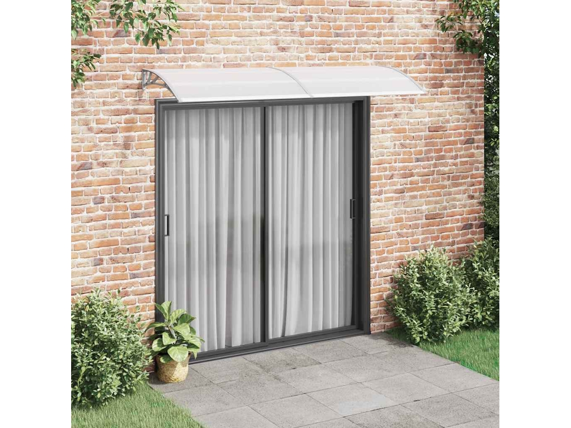 Vidaxl Toldo Para Porta 240x75 Cm Pc Cinzento E Transparente