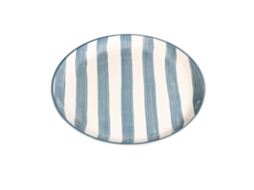 Conjunto De 2 Pratos Rasos Com Listras Artesanais, Diâmetro 28 Cm, Fabricados Na Itália, Design Elegante, Cor Cinza, Para Uma Mesa Moderna E Refinada.