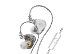 Fones de ouvido intra-auriculares com fio KZ Zas Ring Iron (pacote com 16), versão com microfone Hengrongshen